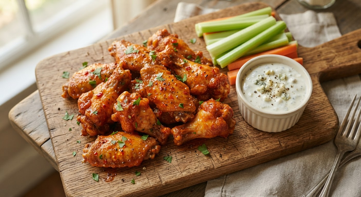 Plated Classic Buffalo Chicken Wings