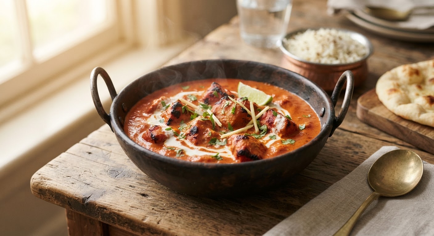 Plated Classic Butter Chicken (Murgh Makhani)