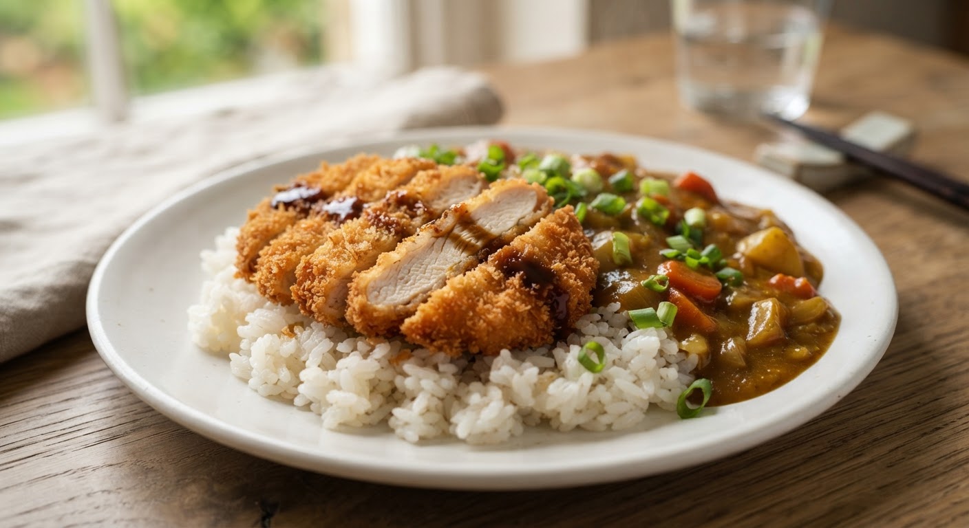 Plated Katsu Chicken Curry